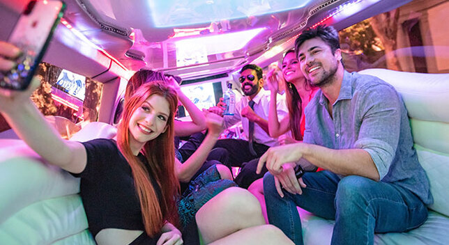 Limousine with passengers