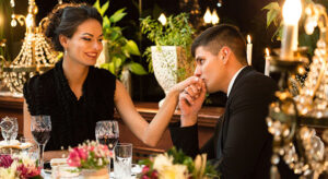 Couple dining like royalty at upscale Miami restaurant