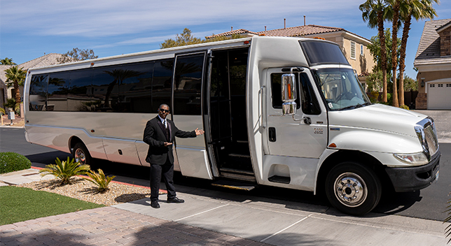 Comfortable Shuttle Bus to Vegas Airport - Global Limousine Services ...